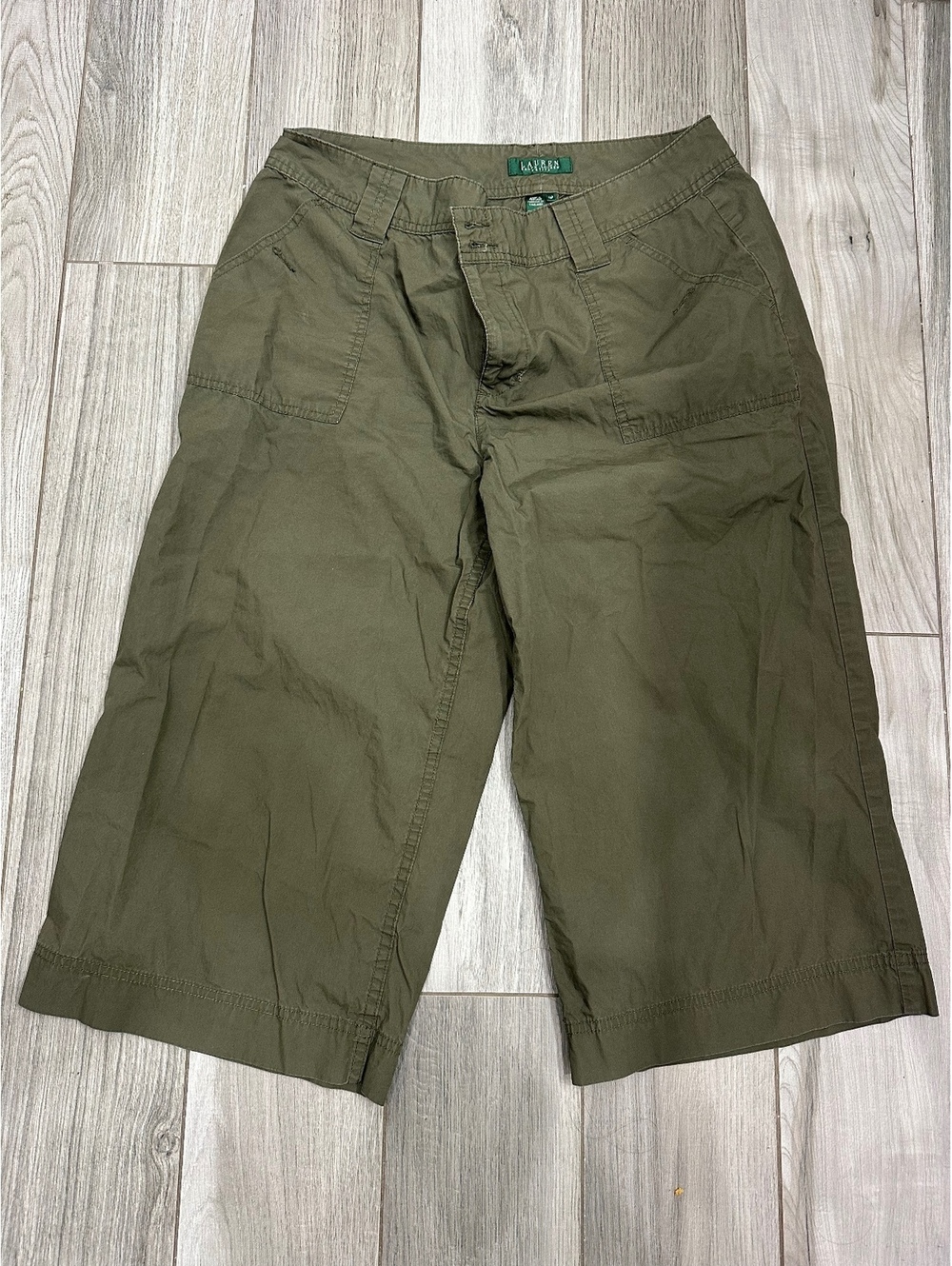 Lauren Ralph Lauren Petite Olive Green Capri Pants Size 14P